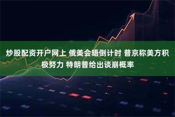 炒股配资开户网上 俄美会晤倒计时 普京称美方积极努力 特朗普给出谈崩概率